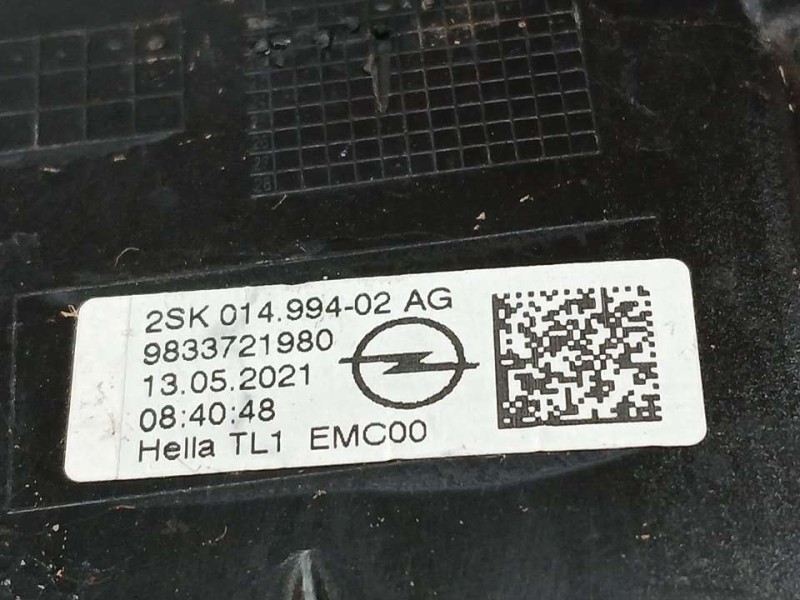 Recambio de piloto trasero derecho para opel mokka gs line referencia OEM IAM 9833721980  EXTERIOR LED ROZADO HELLA