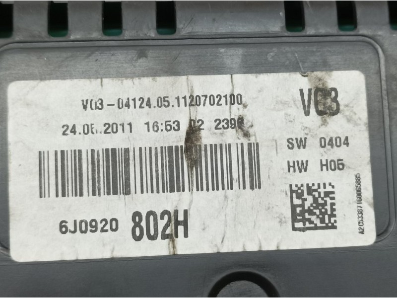 Recambio de cuadro instrumentos para seat ibiza (6j5) reference referencia OEM IAM 6J0920802H A2C53387160 VDO