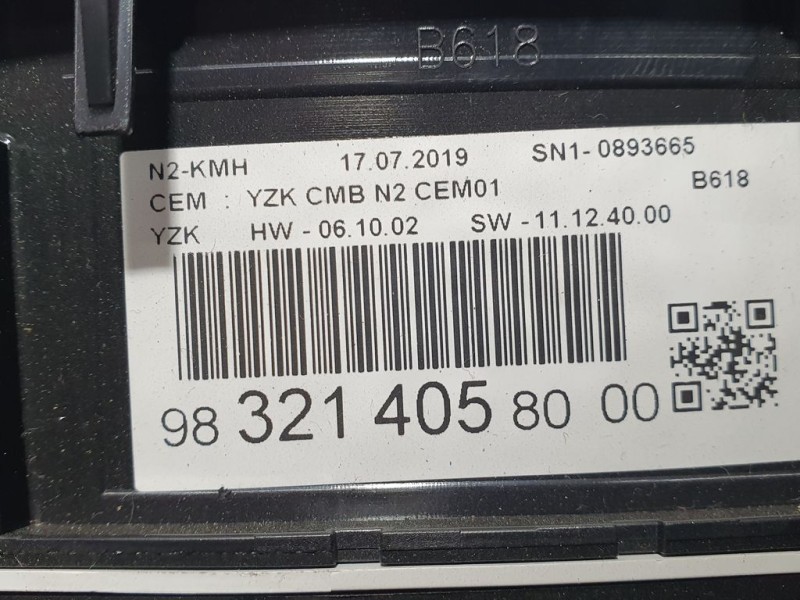 Recambio de cuadro instrumentos para citroën c3 live referencia OEM IAM 9832140580 SN10893665 