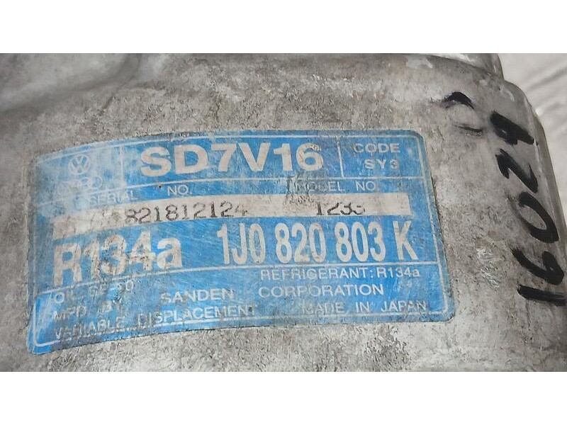 Recambio de compresor aire acondicionado para seat toledo (1m2) signo referencia OEM IAM 1J0820803K SANDEN SD7V16