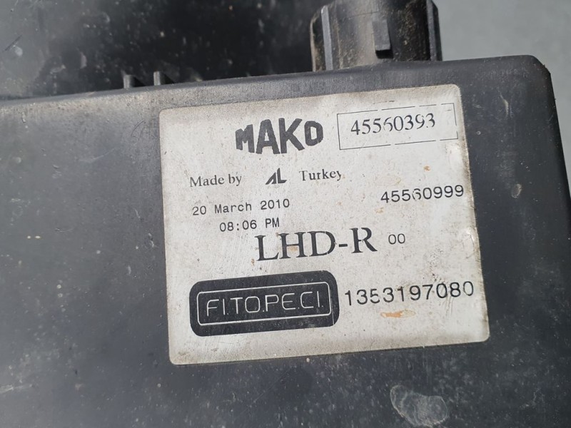 Recambio de faro derecho para peugeot bipper básico referencia OEM IAM 1353197080 45560393 PULIR MAKO