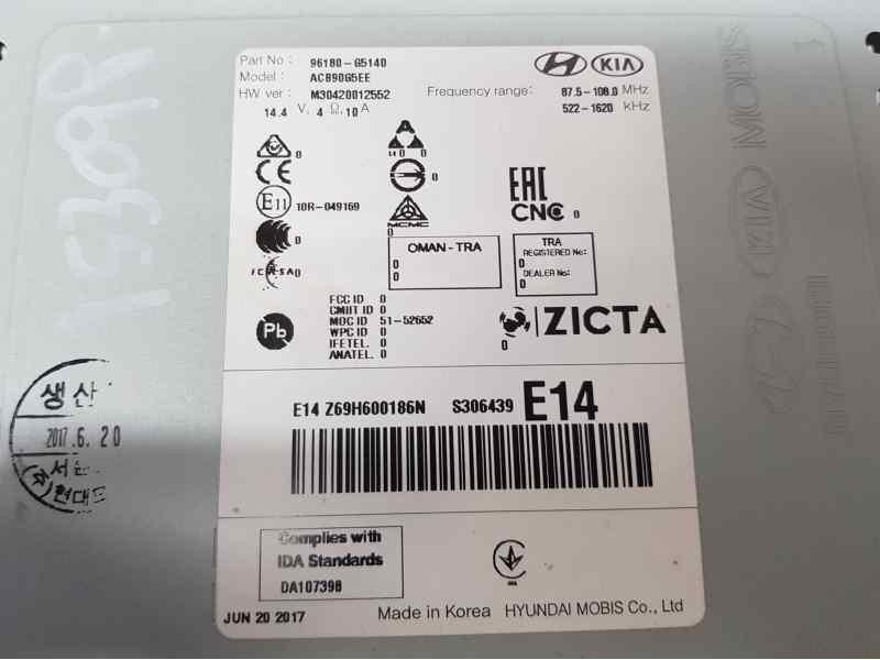 Recambio de sistema audio / radio para kia niro concept plug-in hybrid referencia OEM IAM 96180G5140  