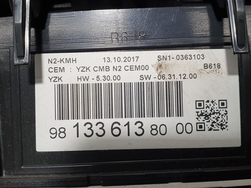 Recambio de cuadro instrumentos para citroën c3 live referencia OEM IAM 9813361380  