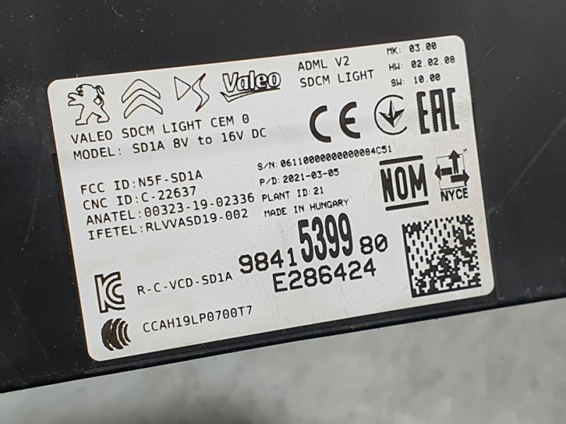 Recambio de modulo electronico para citroën c4 1.2 12v e-thp pure tech referencia OEM IAM 9841539980  