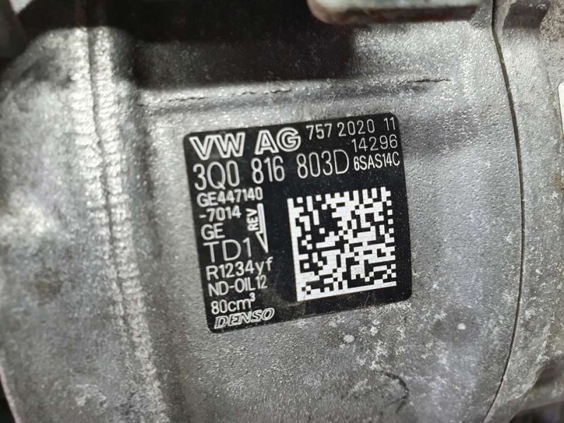 Recambio de compresor aire acondicionado para volkswagen tiguan advance bmt referencia OEM IAM 3Q0816803D 4471407014 DENSO