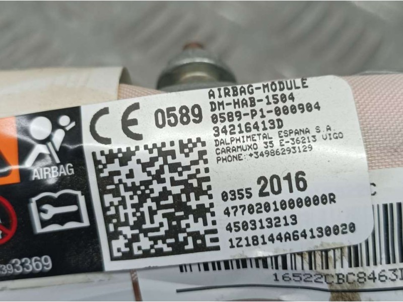 Recambio de airbag cortina delantero derecho para citroën c3 aircross feel referencia OEM IAM 450313213 34216413D 