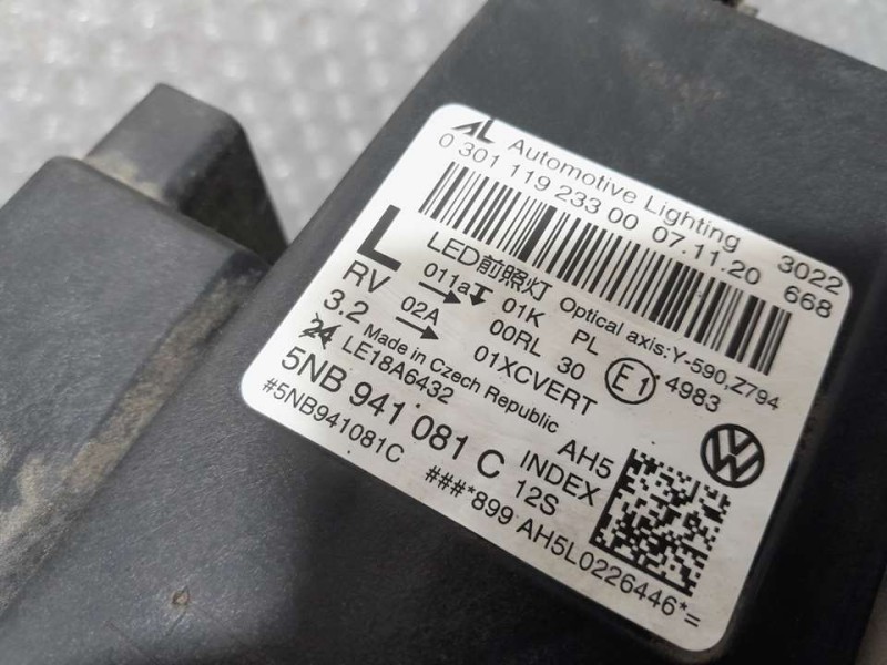Recambio de faro izquierdo para volkswagen tiguan advance bmt referencia OEM IAM 5NB941081C  
