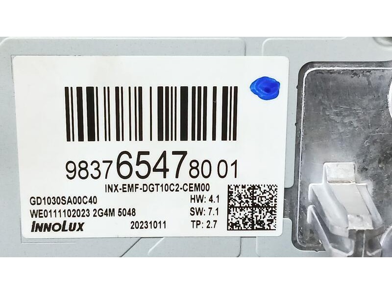 Recambio de sistema navegacion gps para peugeot 308 style referencia OEM IAM 9837654780 INNOLUX GD1030SA00C40