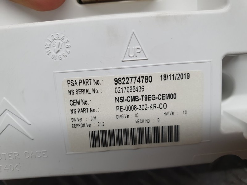 Recambio de cuadro instrumentos para peugeot 308 active bussines referencia OEM IAM 9822774780 0217066436 