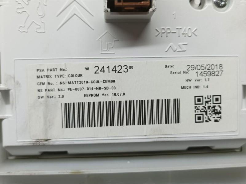 Recambio de cuadro instrumentos para peugeot 2008 (--.2013) allure bluehdi 120 s&s referencia OEM IAM 9824707480  