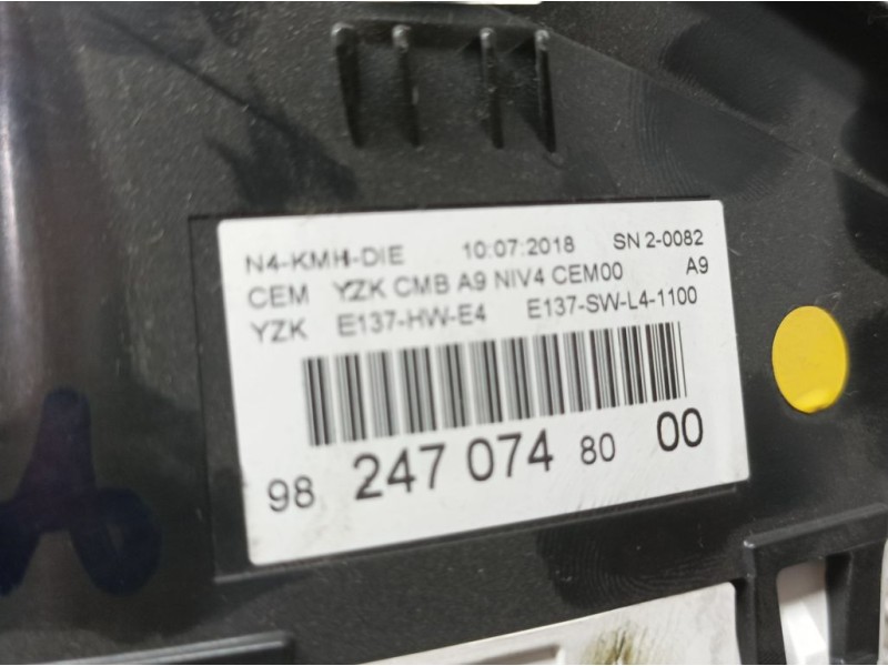 Recambio de cuadro instrumentos para peugeot 2008 (--.2013) allure bluehdi 120 s&s referencia OEM IAM 9824707480  