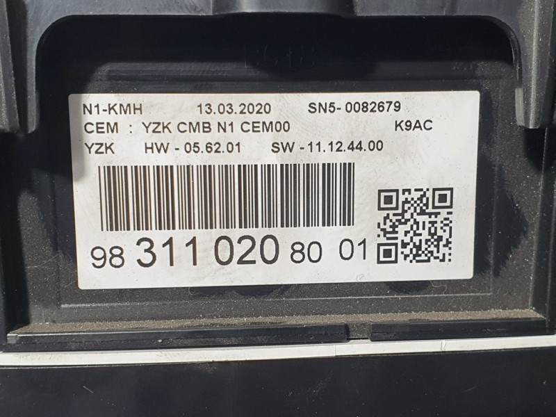 Recambio de cuadro instrumentos para citroën berlingo furgón club m referencia OEM IAM 9831102080 SN50082679 