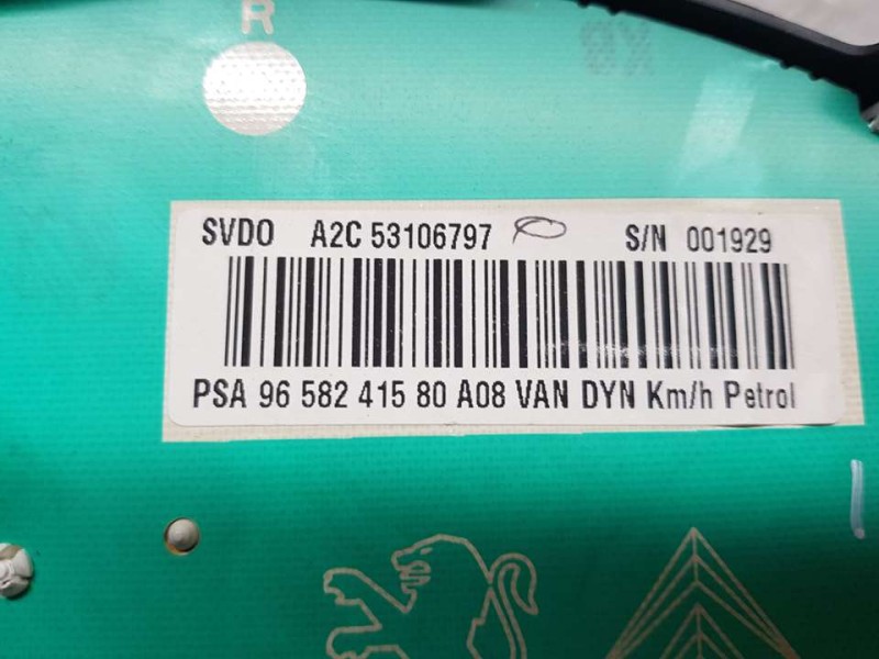 Recambio de cuadro instrumentos para peugeot 1007 dolce referencia OEM IAM 9658241580 A2C53106797 VOD