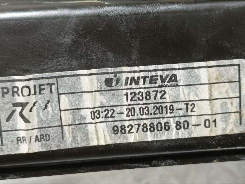 Recambio de elevalunas trasero derecho para peugeot 508 active referencia OEM IAM 9827880680 123872 8 PINES INTEVA