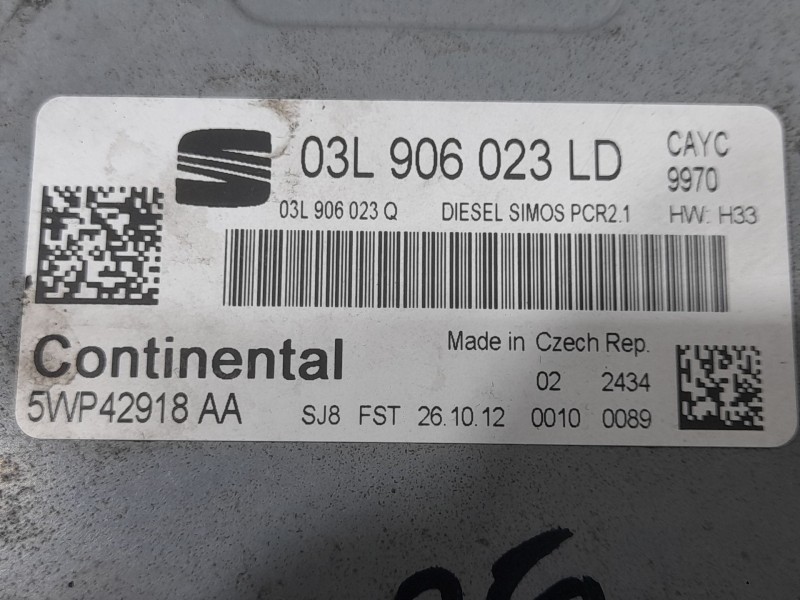 Recambio de centralita motor uce para seat toledo iv (kg3) 1.6 tdi referencia OEM IAM 03L906023LD 5WP42918AA CONTINENTAL