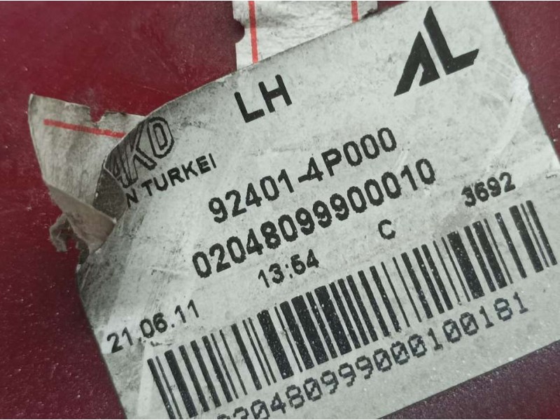 Recambio de piloto trasero izquierdo para hyundai i20 classic referencia OEM IAM 924101J000 ROZADO 