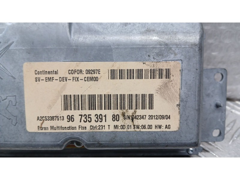 Recambio de sistema navegacion gps para peugeot partner tepee 1.6 hdi referencia OEM IAM 9673539180 CONTINENTAL A2C53387513