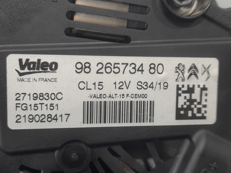 Recambio de alternador para peugeot 5008 ii (mc_, mj_, mr_, m4_) 1.2 (mrhnyh, mrhnyw, mrhnsj, mrhnsu, mrhnsm) referencia OEM IAM