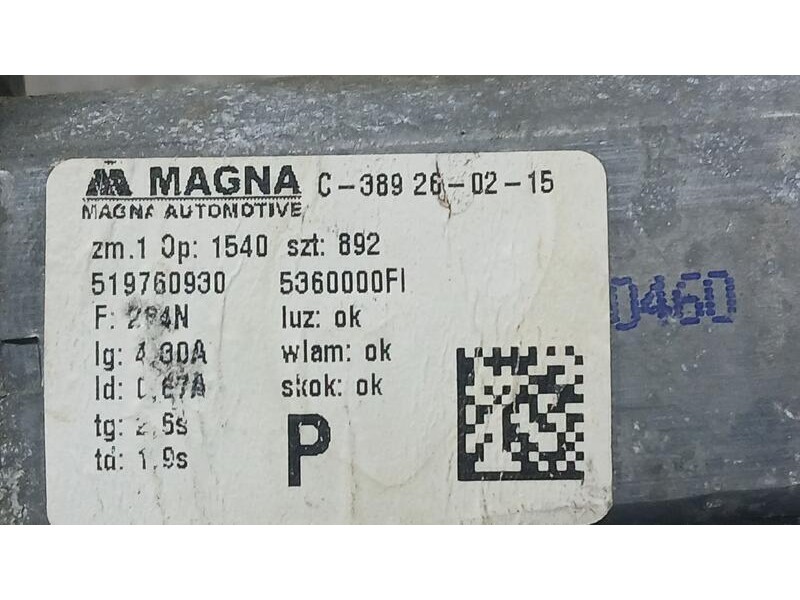 Recambio de elevalunas delantero izquierdo para fiat nuova 500 (150) s referencia OEM IAM 519760930 ELECTRICO 2 PINS C389260215