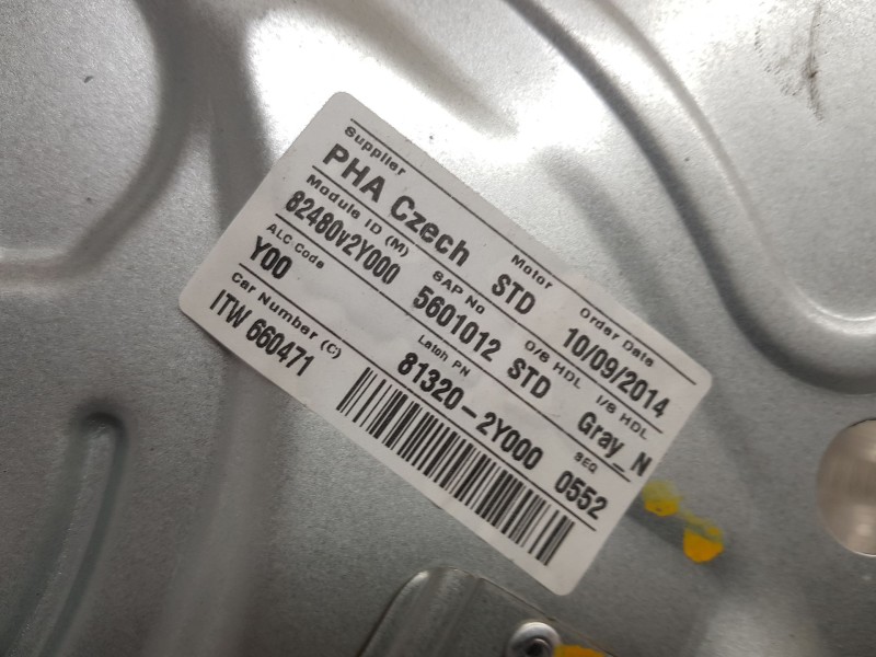 Recambio de elevalunas delantero derecho para hyundai ix35 (lm, el, elh) 1.7 crdi referencia OEM IAM 82480V2Y000 2 PINS 