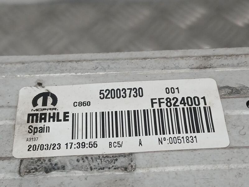 Recambio de intercooler para fiat fiorino sx cargo referencia OEM IAM 52003730 MAHLE FF824001