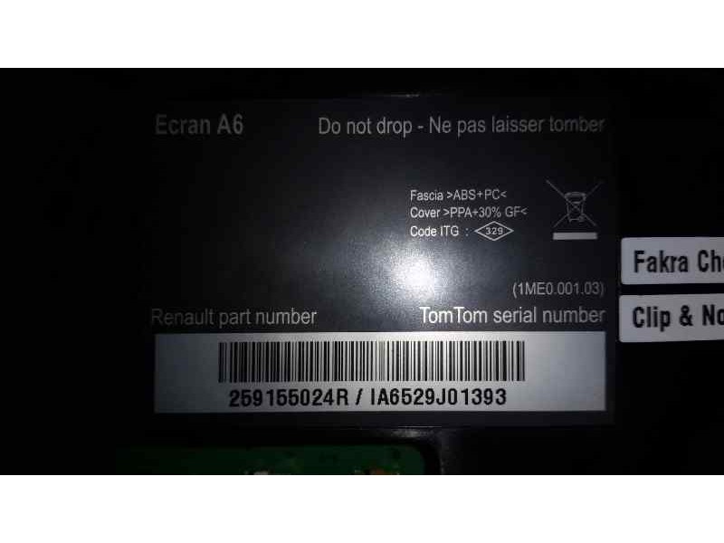 Recambio de sistema navegacion gps para renault clio iii 20 aniversario referencia OEM IAM IA6529J01393 259155024R TOMTOM