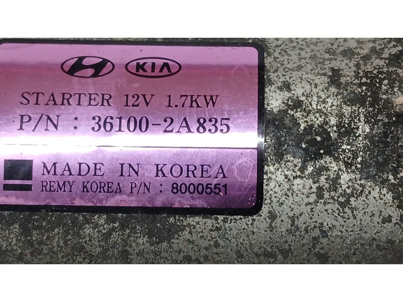 Recambio de motor arranque para hyundai ix35 (lm, el, elh) 1.7 crdi referencia OEM IAM 361002A835 REMY 8000551