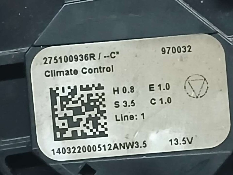Recambio de mando calefaccion / aire acondicionado para renault captur ii equilibre referencia OEM IAM 275100936R 970032 