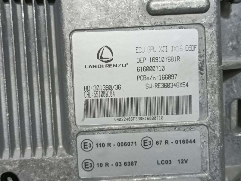 Recambio de centralita glp para dacia sandero 1.0 tce 90 referencia OEM IAM 169107681R 616000710 LANDI RENZO