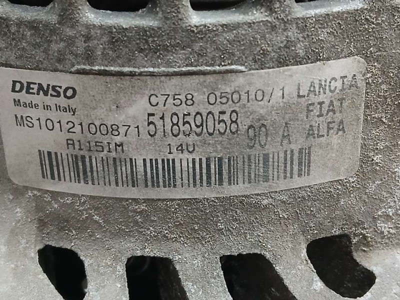 Recambio de alternador para fiat bravo (198) 1.9 active multijet referencia OEM IAM 51859058 MS1012100871 DENSO