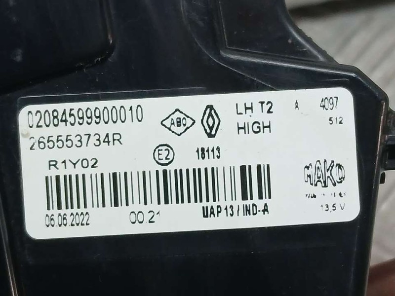 Recambio de piloto trasero izquierdo para renault captur ii equilibre referencia OEM IAM 265553734R 02084599900010 INTERIOR MAKO