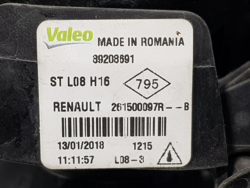 Recambio de faro antiniebla izquierdo para dacia sandero stepway referencia OEM IAM 261500097R 89208691 VALEO