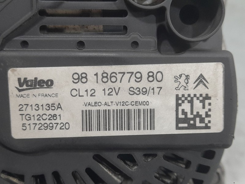 Recambio de alternador para peugeot 308 ii (lb_, lp_, lw_, lh_, l3_) 1.2 thp 110 referencia OEM IAM 9818677980 2713135A VALEO
