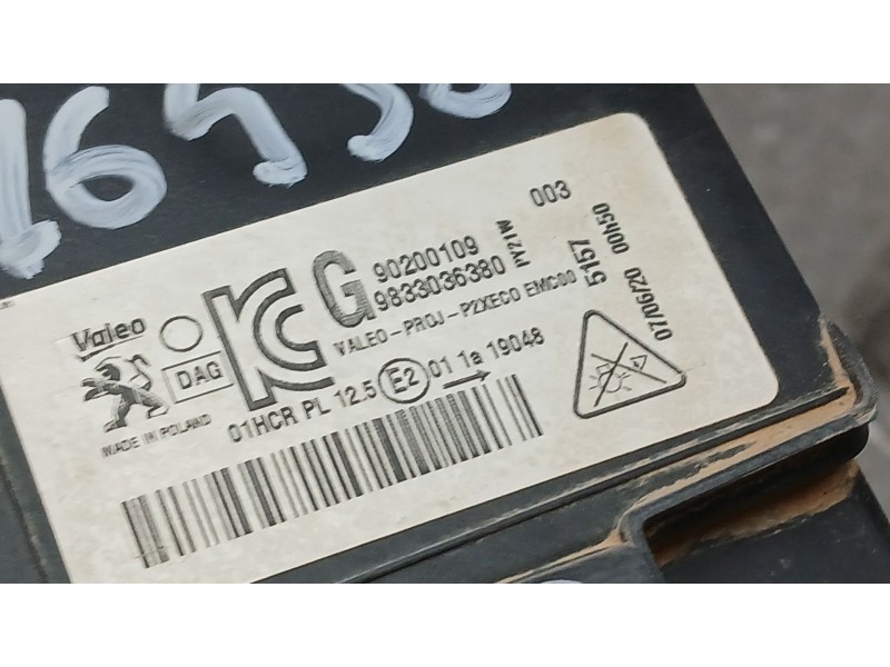 Recambio de faro izquierdo para peugeot 208 ii (ub_, up_, uw_, uj_) 1.2 puretech 100 referencia OEM IAM 9833036380 VALEO 9020010