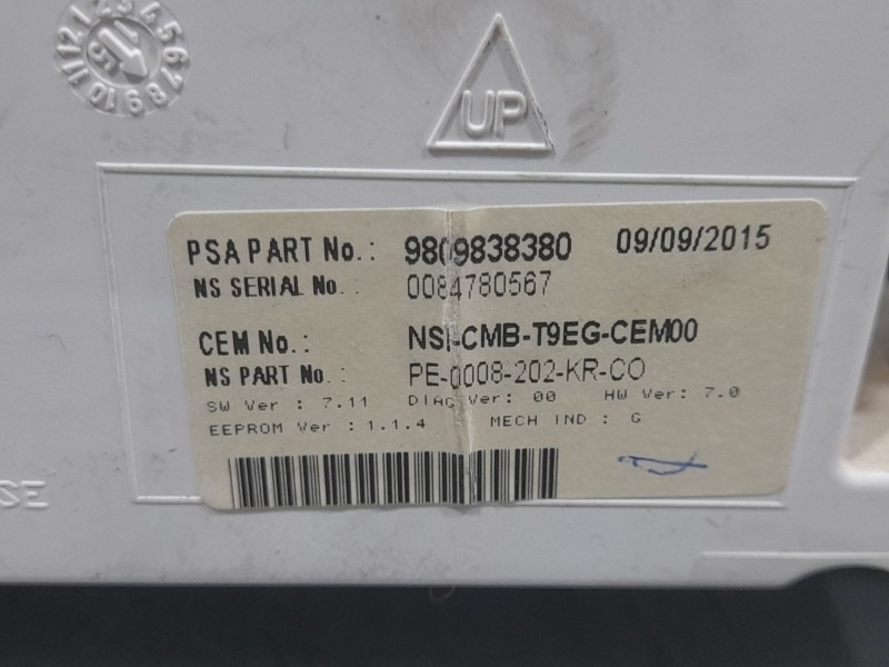 Recambio de cuadro instrumentos para peugeot 308 sw style referencia OEM IAM 9809838380  