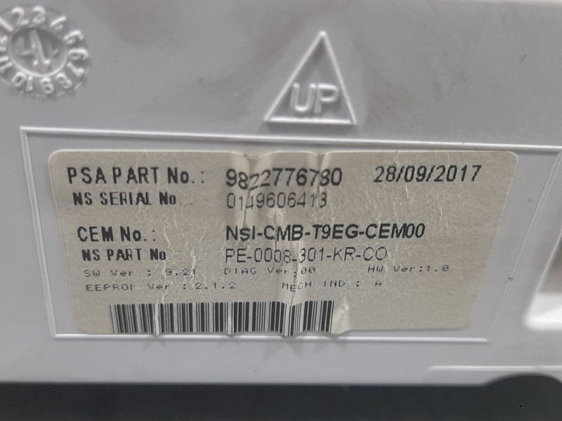 Recambio de cuadro instrumentos para peugeot 308 ii (lb_, lp_, lw_, lh_, l3_) 1.2 thp 110 referencia OEM IAM 9822776780  