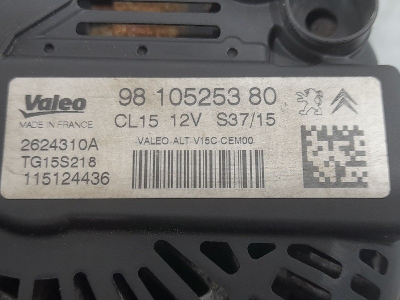 Recambio de alternador para peugeot 308 sw style referencia OEM IAM 9810525380 2624310A VALEO