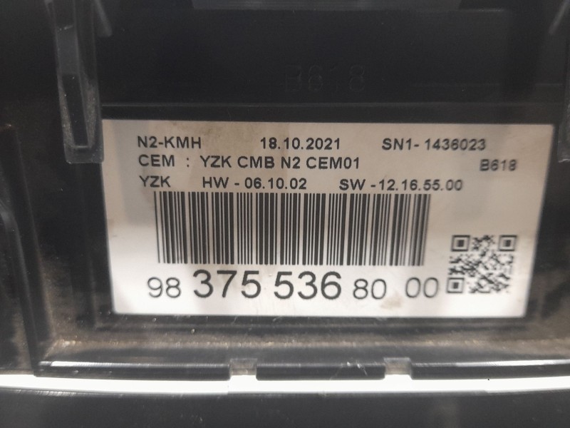 Recambio de cuadro instrumentos para citroën c3 iii (sx) 1.5 bluehdi 100 (sxyhyp, sxyhtu) referencia OEM IAM 9837553680  
