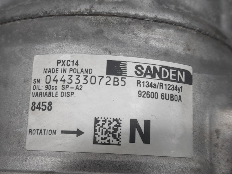 Recambio de compresor aire acondicionado para renault captur ii (hf_) tce 140 (hfn0) referencia OEM IAM 926006UB0A 04433072B5 SA