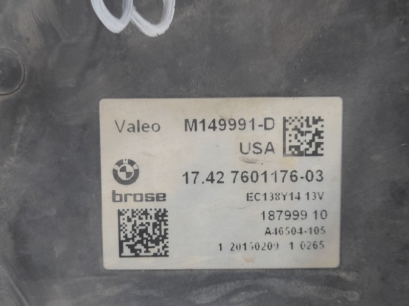 Recambio de electroventilador para bmw x4 (f26) xdrive 20d referencia OEM IAM 760117603 M149991D VALEO