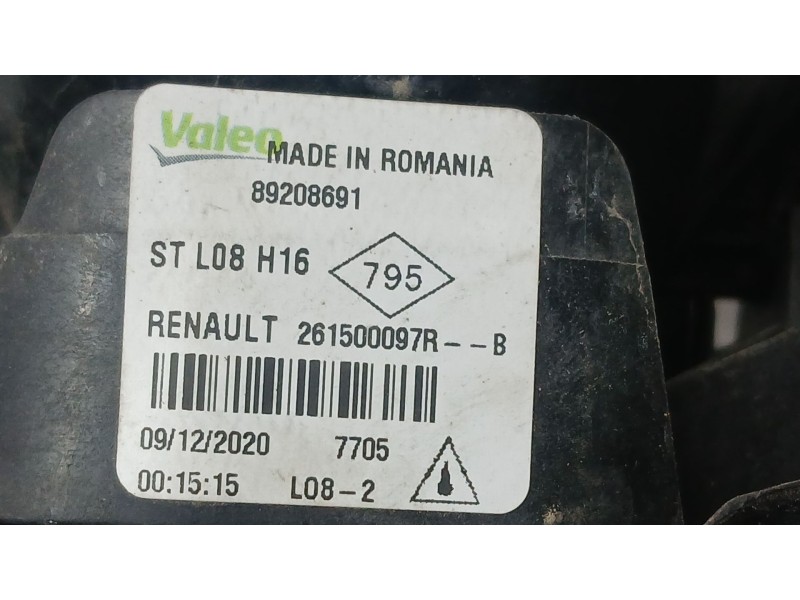 Recambio de faro antiniebla izquierdo para dacia sandero iii 1.0 tce 90 referencia OEM IAM 261500097R VALEO 89208691