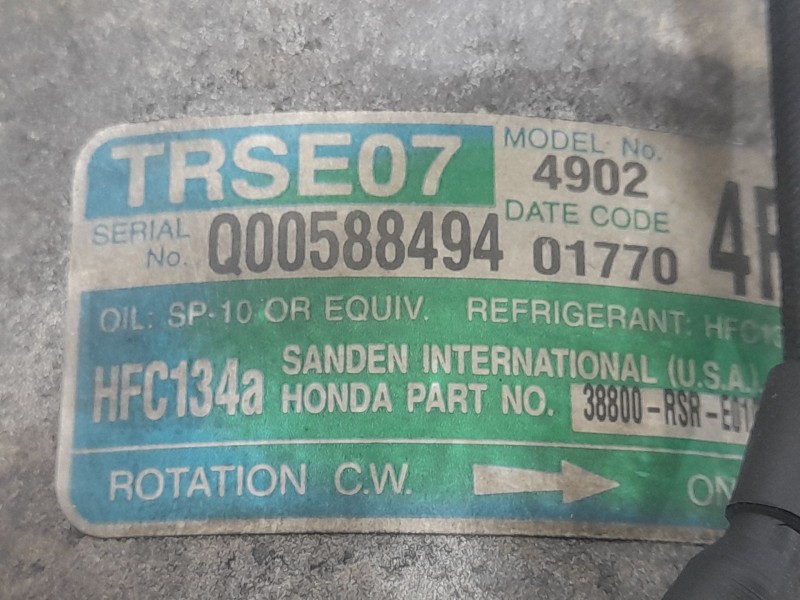 Recambio de compresor aire acondicionado para honda civic viii hatchback (fn, fk) 2.2 ctdi (fk3) referencia OEM IAM 38800RSRE010