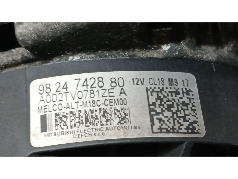 Recambio de alternador para peugeot partner furgoneta/monovolumen (k9) 1.5 bluehdi 100 referencia OEM IAM 9824742880 MITSUBISHI 