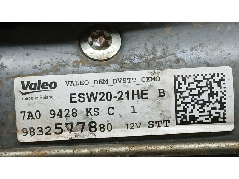 Recambio de motor arranque para peugeot partner furgoneta/monovolumen (k9) 1.5 bluehdi 100 referencia OEM IAM 9832577880 VALEO E