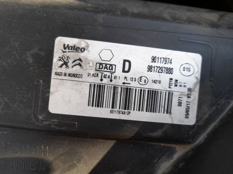 Recambio de faro derecho para citroën c-elysee (dd_) 1.2 vti 82 referencia OEM IAM   