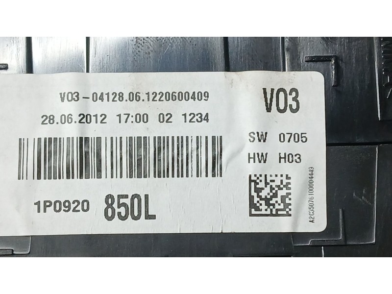Recambio de cuadro instrumentos para seat altea (5p1) 1.2 tsi referencia OEM IAM 1P0920850L VDO A2C35076100