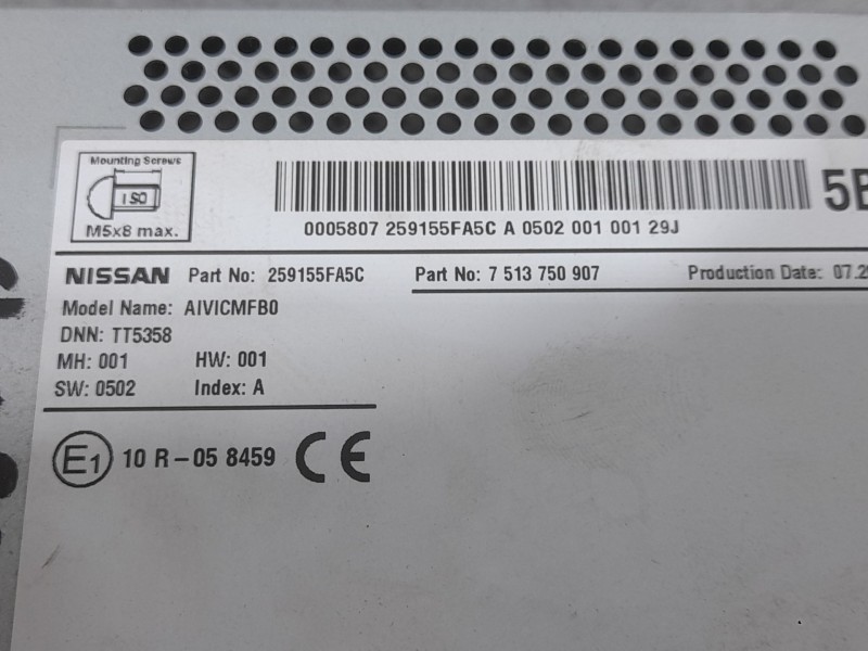 Recambio de sistema navegacion gps para nissan micra v (k14) acenta referencia OEM IAM 259155FA5C  