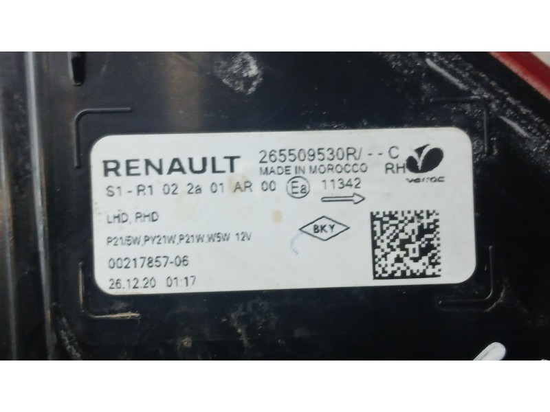 Recambio de piloto trasero derecho para dacia sandero iii 1.0 tce 90 referencia OEM IAM 265509530R ROZADO 21785706