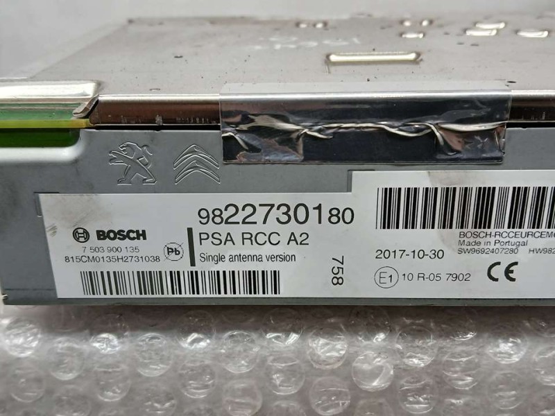 Recambio de sistema audio / radio para peugeot 208 style referencia OEM IAM 9822730180 7503900135 BOSCH