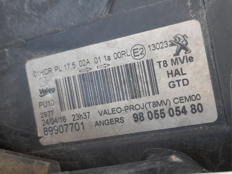 Recambio de faro izquierdo para peugeot 5008 (0u_, 0e_) 1.6 bluehdi 120 referencia OEM IAM   